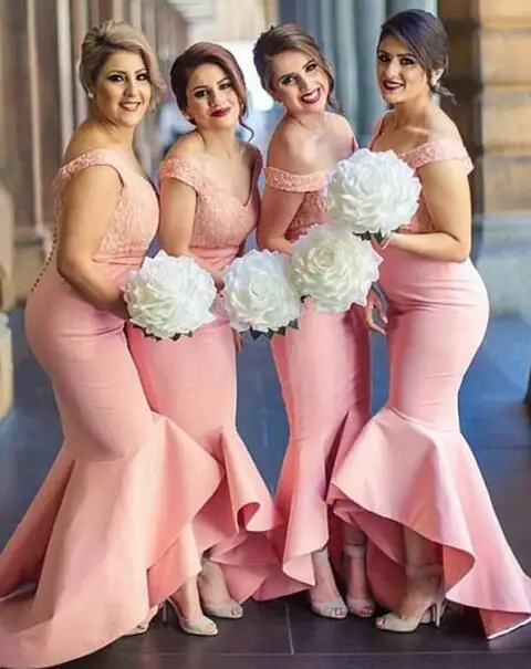 baby pink bridesmaid dresses