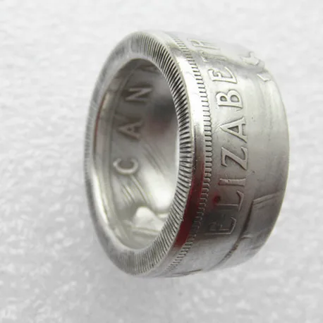 Canada 1961 ELIZABETH II DEI GRATIA REGINA (1st portrait) Canadian Dollar Coin Ring Handmade In Sizes 8-16 | Дом и сад