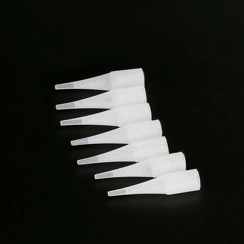 500Pcs Eyebrow Tattoo Needle Tips For Permanent Makeup Plastic Tattoo Caps Matched For 1R Needles