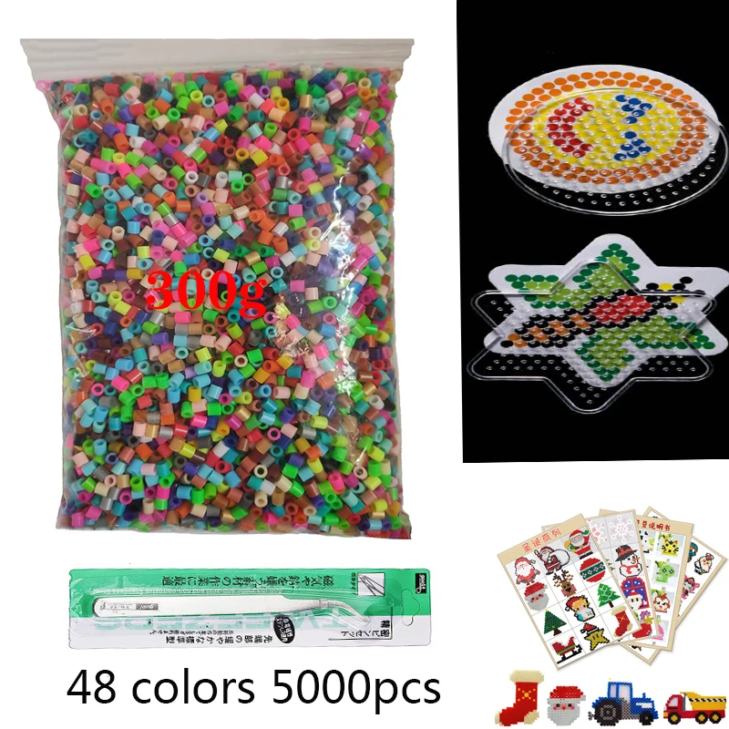 48 Colors Box Set Hama Beads 5mm DIY Toys Ironing Beads 5mm Educational Kids Diy Toys Fuse Beads Pegboard Sheets Free shipping 12