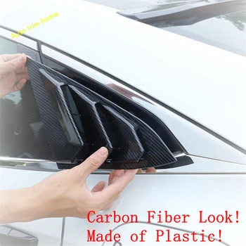 

Side Window Rear Spoiler Triangle Louvers Scoop Cover Trim Fit For Honda Civic Sedan 2016 - 2019 Black / Carbon Fiber Look