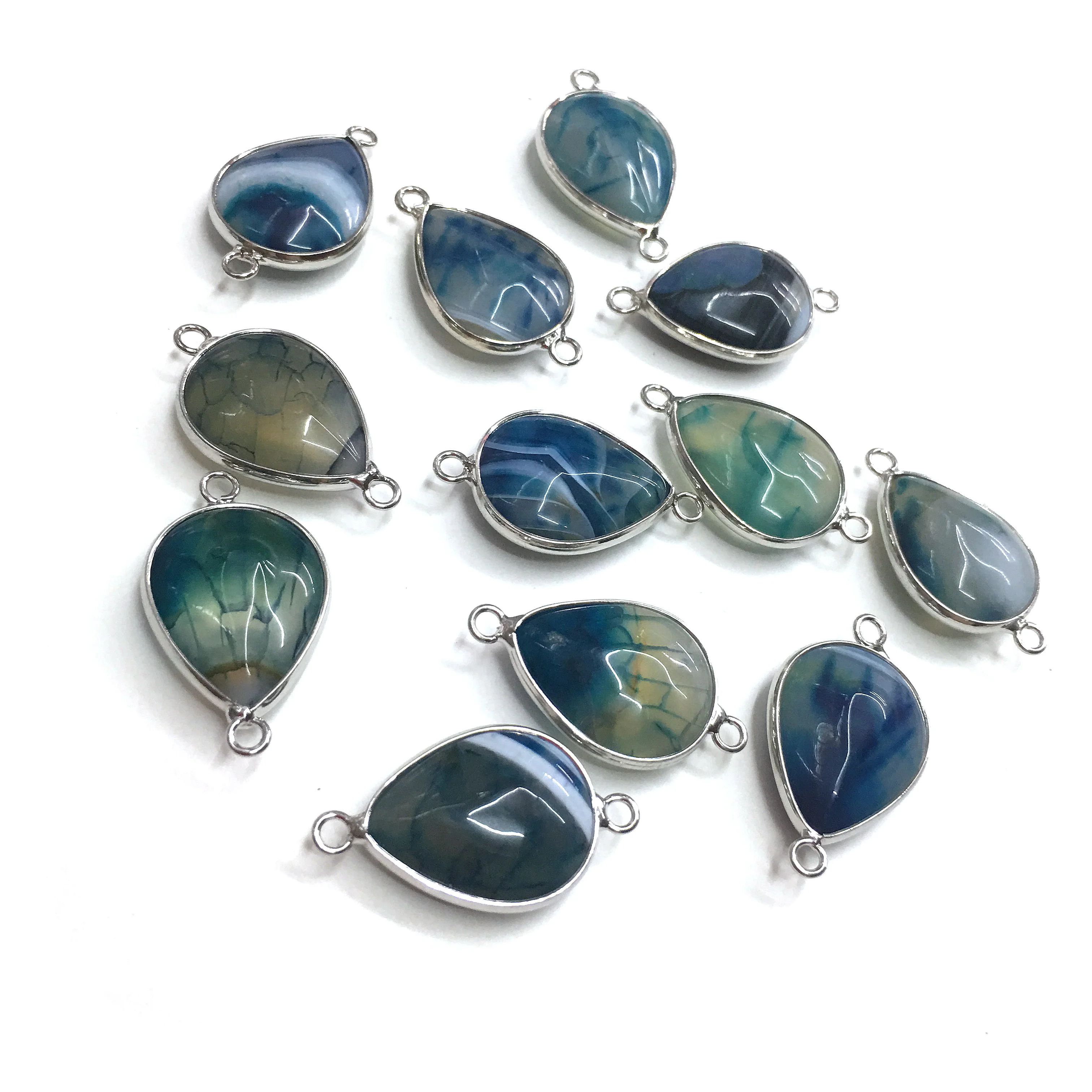 

Natural Stone Agates Pendant irregular Shape Double Hole Connector for Jewelry Making DIY Elegant Necklace Bracelet Accessories