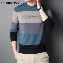 

COODRONY Brand Soft Warm Sweater Pullover Men Clothing Spring Autumn New Arrivals Knitwear Jumper Fashion Striped Jersey C1406