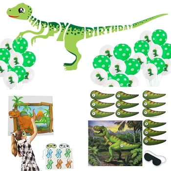 

Dinosaur Party Supplies Balloons Accessories Paper Garland Banner for Boy Dinosaur Game Birthday Party Decoration ww02