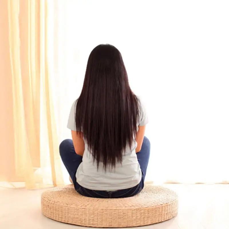 40 см круглая подушка для ручного плетения Pouf Tatami сидения соломенная медитация