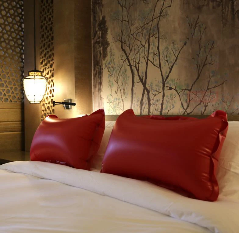 Description Picture 6 of item1pc 80*50cm PVC Sex inflatable Pillowcase Luxury Black Red Pillow Case For Bed Throw Comfortable Single Solid Color Pillow Cover