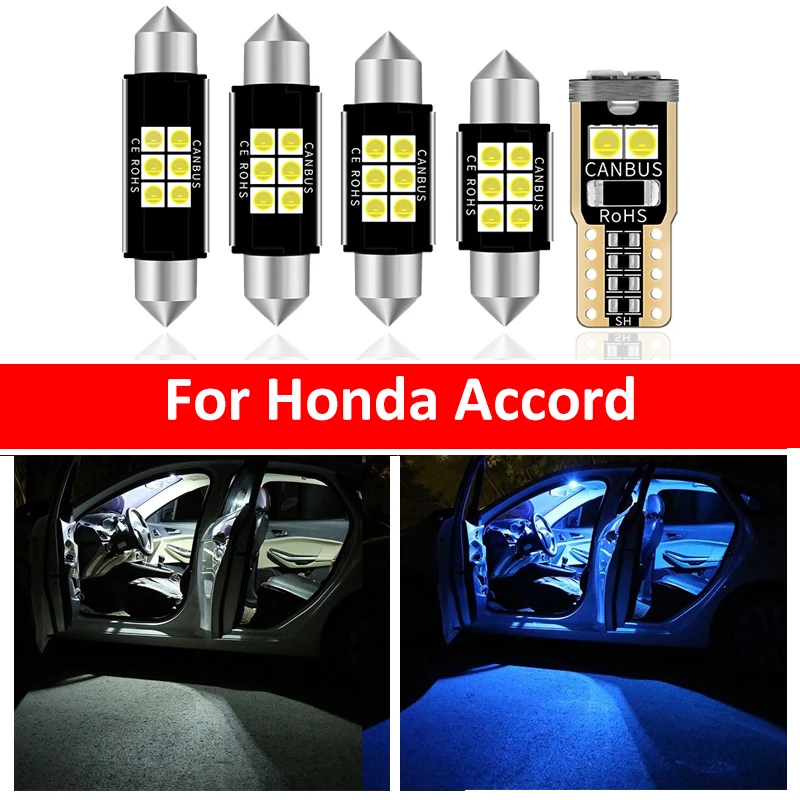 

10Pcs Car White Interior LED Light Bulbs Package Kit For 2003-2012 Honda Accord Map Dome Trunk Lamp Iceblue