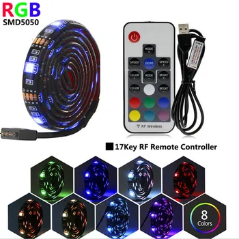 

17 Keys TV Backlight RGB LED Strip 5V USB LED light Tape lighting 5050 Waterproof For HDTV Screen Desktop PC LCD Monitor Decor