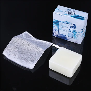 

100g Sea Salt Whitening Soap Cleaner Removal Pimple Pore Acne Treatment Goat Milk Moisturizing Face Wash Soap Skin Care Supplies