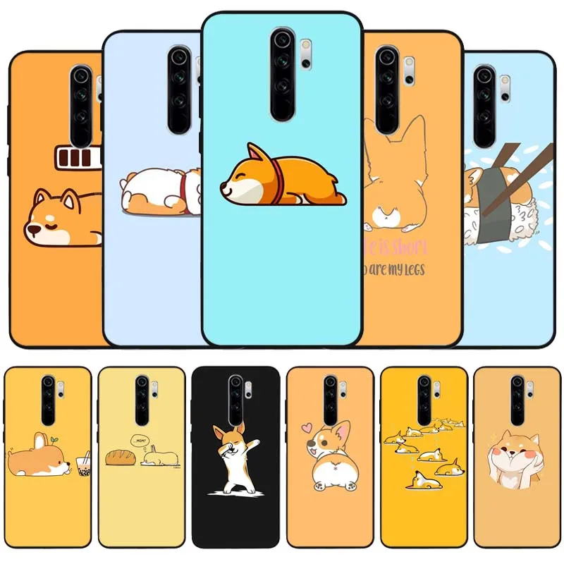 Милый черный мягкий чехол Corgi для телефона Mi10 Mi9T MiA2 MiA3 Mi11 Pro Lite Ultra Redmi Note 6 7 8 8T 9 9S