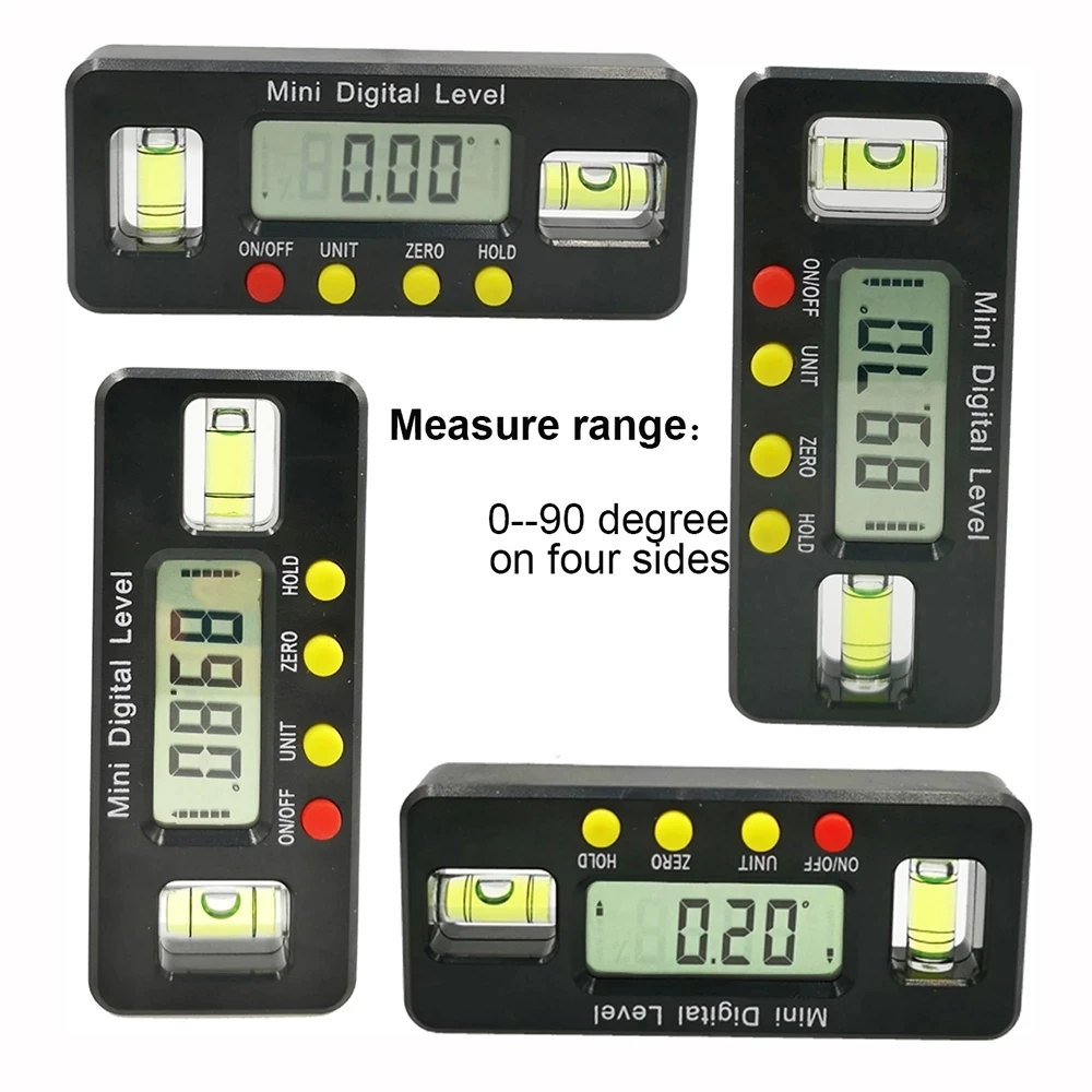 Digital angle finder Protractor electronic level box 360 Degree digital inclinometer angle measuring tool with magnets Portable