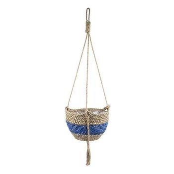 

Hanging Flower Pots,Natural Seaweed Baskets,Indoor Plant Flower Pots, Blue Hanging Baskets,Flower Pots and Baskets,4Pcs