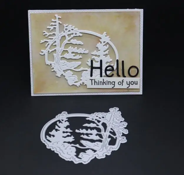 YINISE PUNCHES PINE Tree Metal Cutting Dies For Scrapbooking Stencils DIY Album Cards Decoration Embossing Folder Die Cuts Tools - Цвет: 10X9.1CM