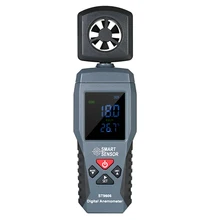 SMART SENSOR Portable Digital LCD Wind Speed Sensor Anemometer Thermometer Meter Air Velocity Gauge with Backlight 5 in 1 environment meter thermometer hygrometer anemometer wind speed sound level light meter air velocity humidity tester