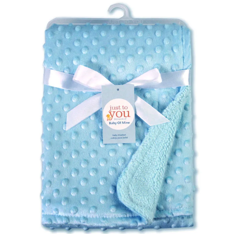 Детское одеяло для пеленания; муслиновое одеяло; детское одеяло для новорожденных; детское Пеленальное Одеяло; Manta Bebe Recien Nacido Algodon wrap ples - Цвет: Minky Blue