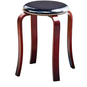 

Solid Wooden Stool Dining Room Small Stool Family Dining Table Stool Dining Chair Round Stool Fashion Creative European Adult Th