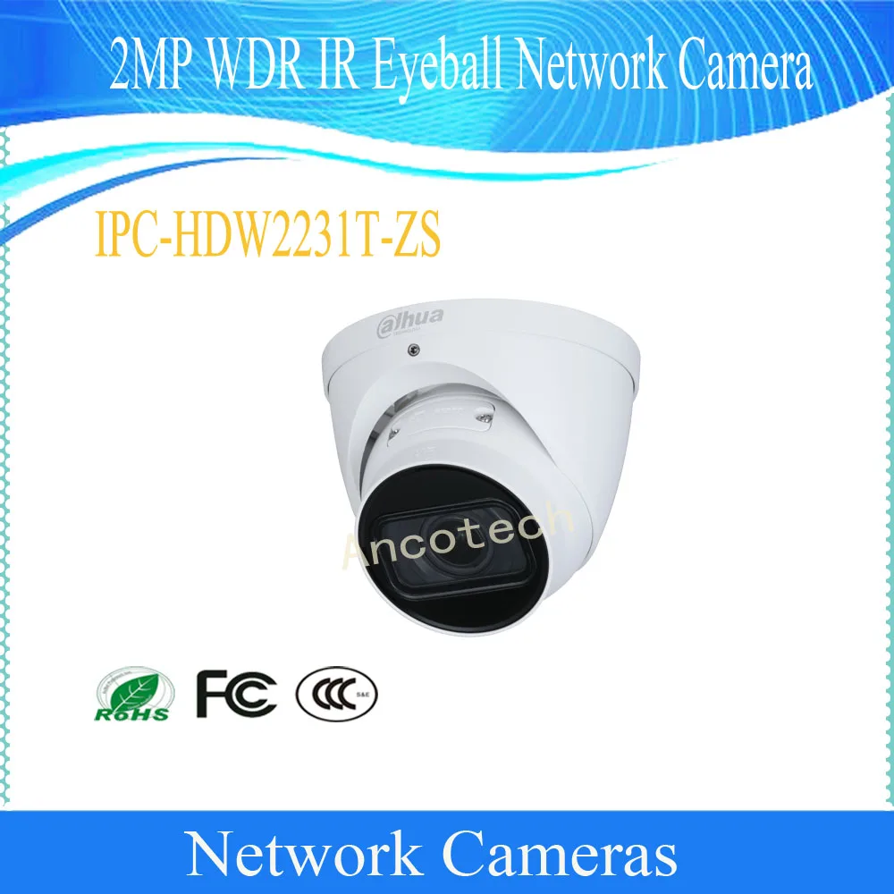 

DAHUA Free Shipping Security IP Camera 2M PoE Day/Night H.265 WDR IR Eyeball Network Camera Waterproof DH-IPC-HDW2231T-ZS