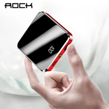 ROCK Power Bank 20000 мАч, зеркальный экран, портативный внешний аккумулятор для Xiaomi, быстрая беспроводная внешняя батарея, Тип C