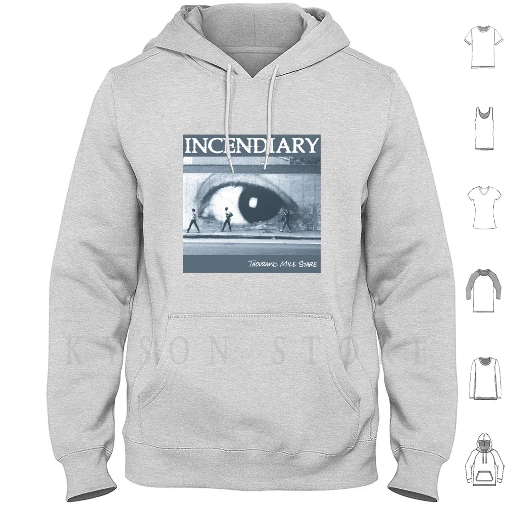 Incendiaria (Hardcore Punk Band )-Album; Mille Miglia Sguardo Felpe Manica Lunga Incendiaria Mille Miglia
