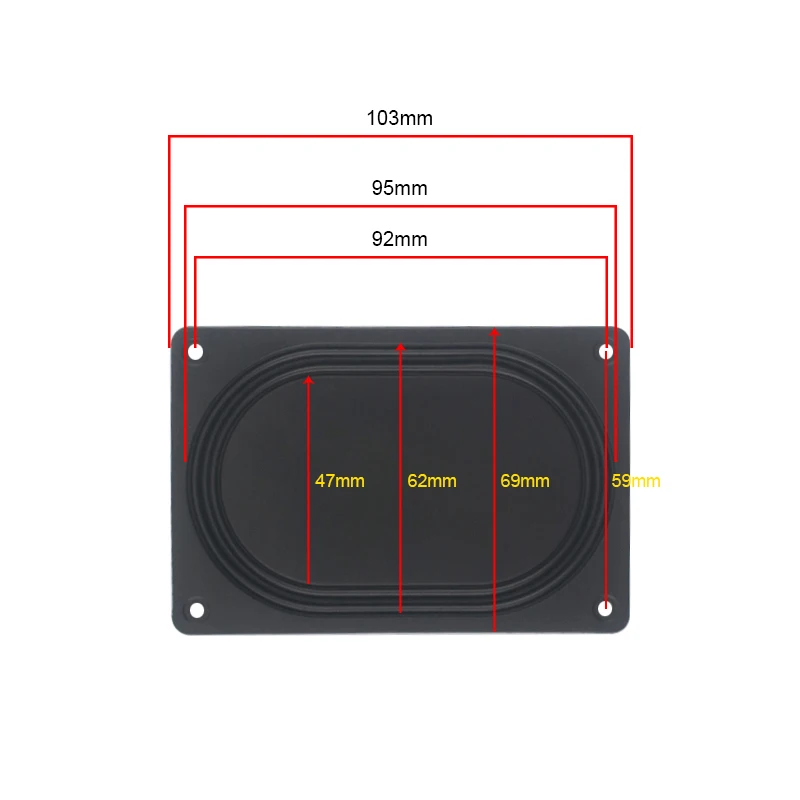 GHXAMP 2 шт. 3 дюйма 3,5 дюйма пассивная басовая диафрагма Вибрирующая пластина прямоугольник низкочастотный радиатор 103*69 мм
