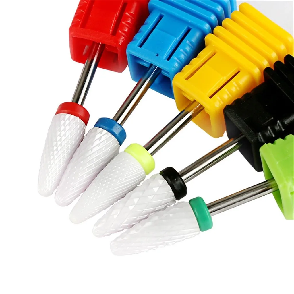 Керамический сверло для ногтей, полировальная головка для электрического маникюрного сверла, аксессуары для удаления геля, инструменты для дизайна ногтей