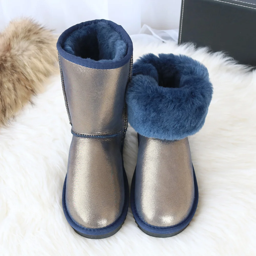 Женские сапоги из натуральной овечьей кожи до середины икры|sheepskin boots|sheepskin boots