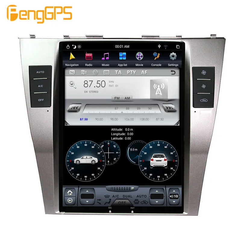Perfect Tesla style 12.1inch Android Car Radio GPS Navigation Stereo for Toyota Camry Aurion 2015 2016 2017 no Car DVD Player Multimedia 7