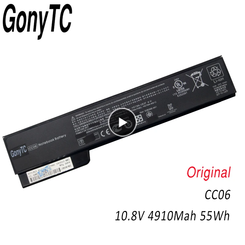 GONYTC CC06 оригинальный ноутбук Батарея для HP ProBook 6360b 6460b 6470b 6560b 6570b elitebook 8460p 8470 8460W HSTNN