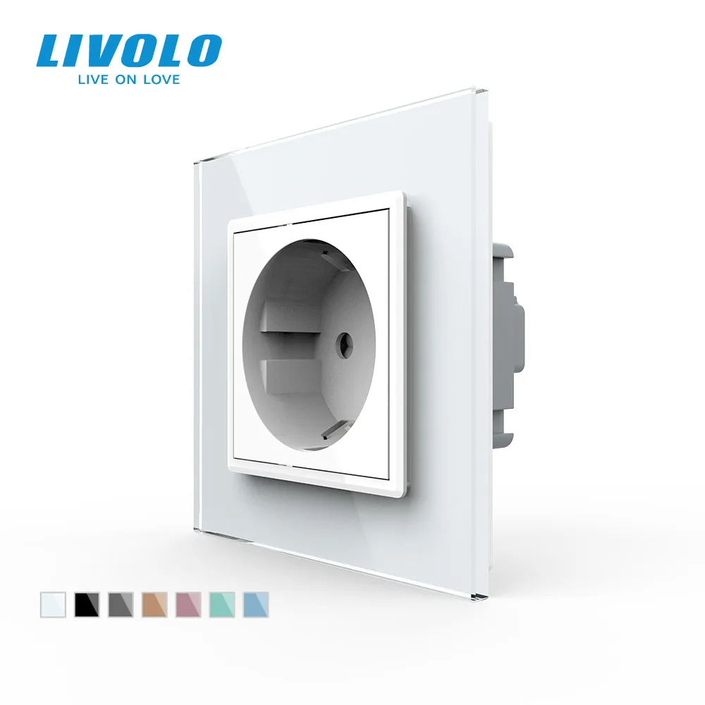 Розетка Livolo VL C7C1EU 11 настенная розетка из закаленного стекла европейского