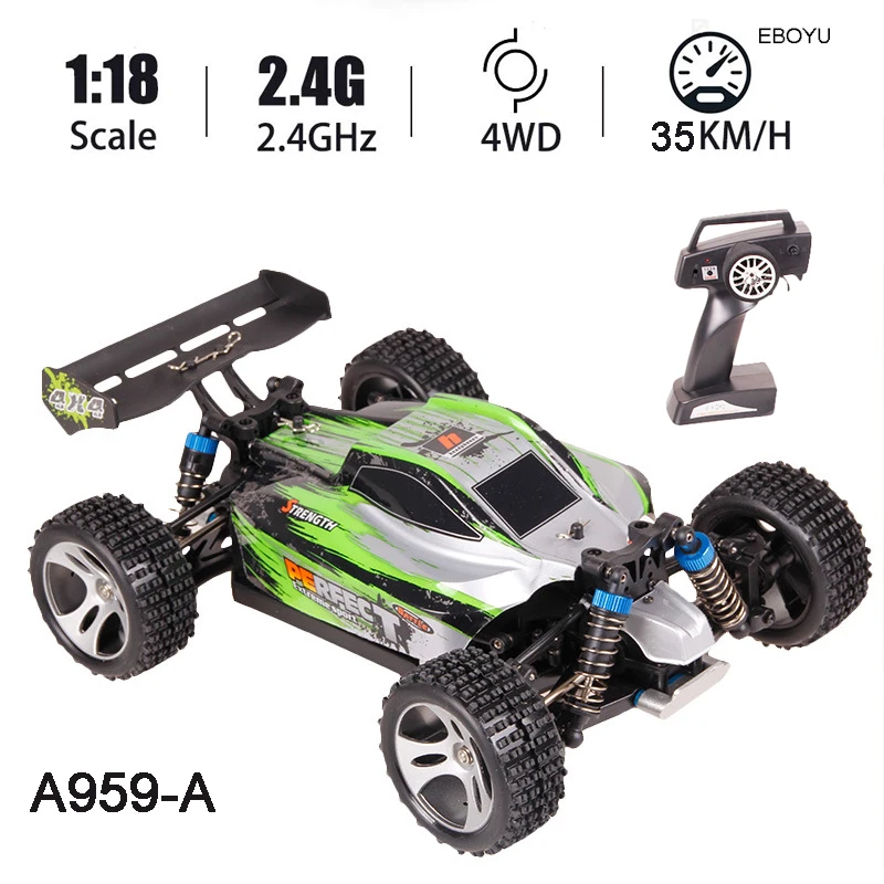 WLtoys A959A A959 A RC автомобиль 2 4 ГГц 1:18 весы 4WD 35 км/ч Высокая Скорость гоночный