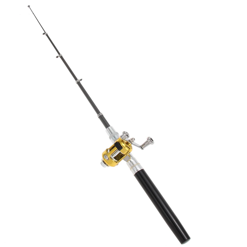 Mini Portable Pocket Fish Pen Aluminum Alloy Fishing Rod Pole Reel Combos