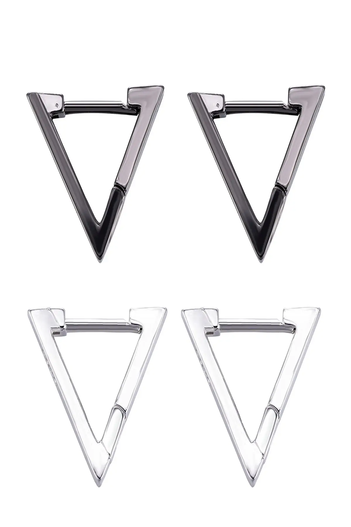 Dual Triangle Steel Earrings Women Men Unisex 316l 1 Price 2 pcs Stainless Earring | Украшения и аксессуары