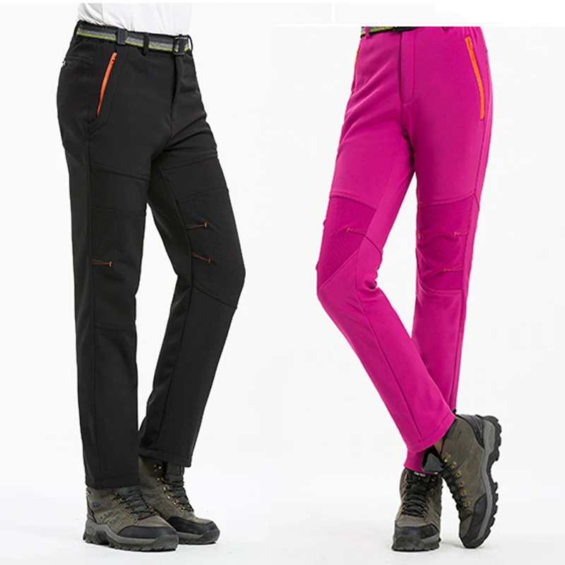 

Ice Skating Pants Softshell Waterproof Camping Trekking Fleece Mountain Pants Men Women Climbing Skiing Softshell Trousers
