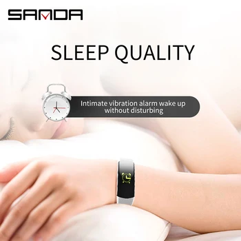 

SANDA C6T Plus Watch Men Smart Wristband Heart Rate Blood Pressure Watch IP67 Waterproof Wristband Fitness Tracker Watch