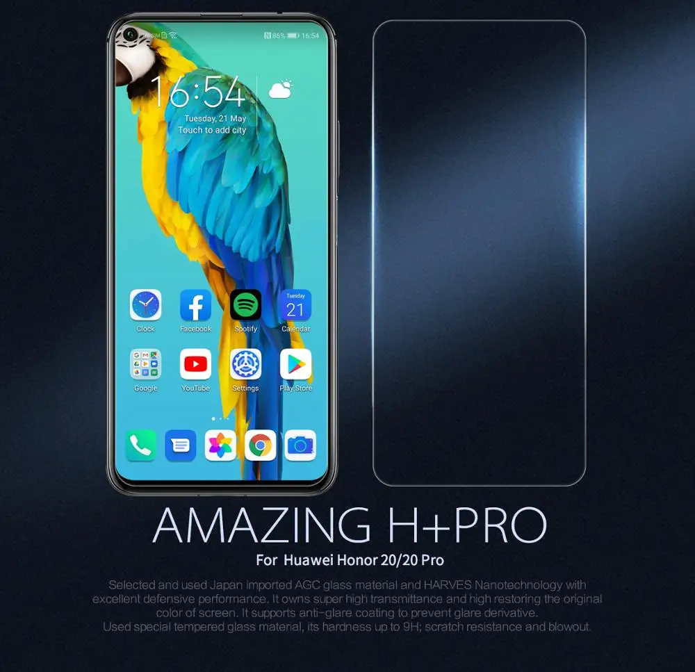 Защитная пленка Nillkin из закаленного стекла для Huawei Honor 20/Honor 20 Pro Amazing H + Nano
