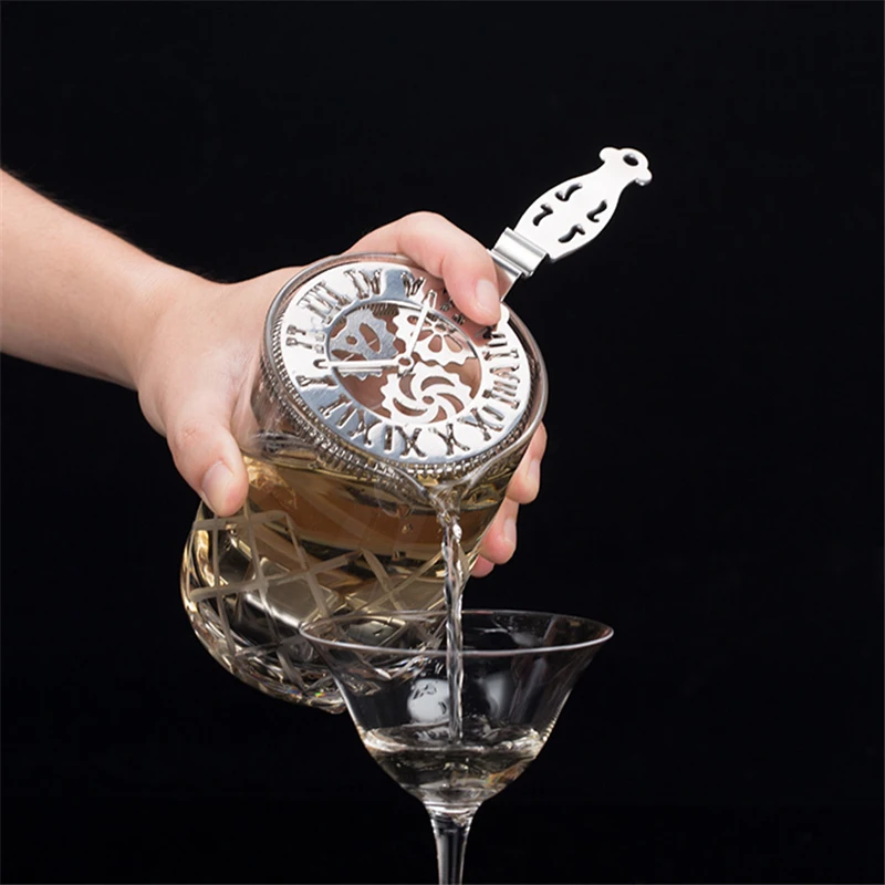 Cocktail Shaker Strainer Cocktail Bar Tool Set Skull And Mechanical Watch Bar Strainer Sprung Cocktail Strainer Stainless Steel Deluxe Bar Tools