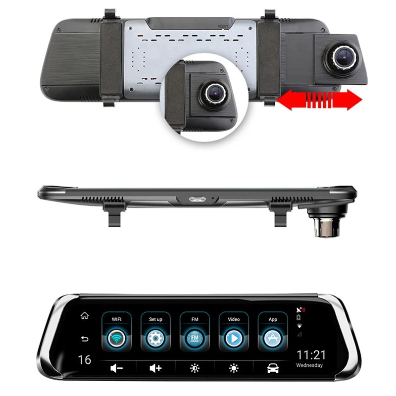  E08 Pro Amerika Version 4G 10 Inch ADAS Dash Kamera Dual Cams HD1080P GPS Navi Auto Video Recorder 