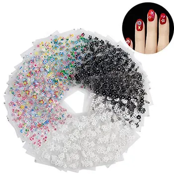 

50 Sheets 3D Nail Art Stickers Decals Mix Color Flowers Design Nail Tips Decoration Manicure DIY Tools