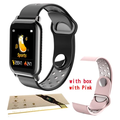 black-Bbox-pink KY11 умные часы водонепроницаемые спортивные для iphone телефон Smartwatch монитор сердечного ритма функции кровяного давления для женщин мужчин детей - Цвет: black-Bbox-pink