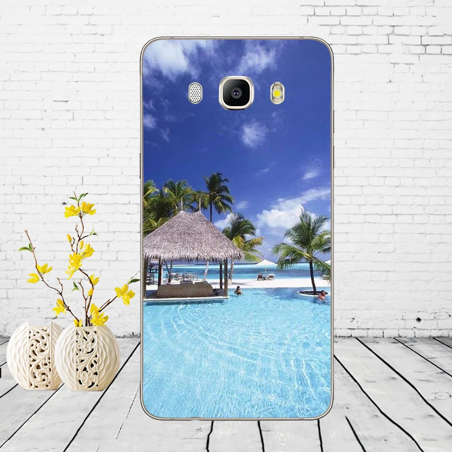 12 Летний пляж на закате на море пальмы чехол с елкой Крышка для samsung Galaxy a3 a5 A6 A8 j3 j5 j7 - Цвет: 12