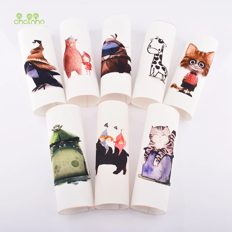 Ручная окрашенная ткань, милая мультяшная хлопковая холщовая ткань для шитья, кошелька, сумки, обложки книг, материал для украшения дома, 15x15 см