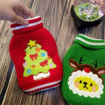 

Warm Christmas Sweaters Autumn Winter Cartoon Dog Clothes For Small Dogs Chihuahua Pet Clothing Coat Knitting Crochet Jersey