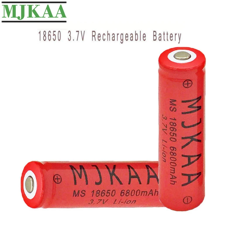 MJKAA 2 шт 18650 6800mAh 3 7 V литиевая аккумуляторная батарея 100% Новые литий ионные батареи