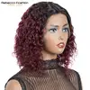 Rebecca Water Wave Bob Lace Wig Kinky Curly Middle Part Lace Front Human Hair Wigs Jerry Curl Short Bob Wig Natural Hairline ► Photo 3/6