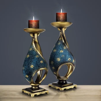 

Household Candelabra European Retro Candlestick Ornaments Nordic Romantic Table Aromatherapy Candle Holder