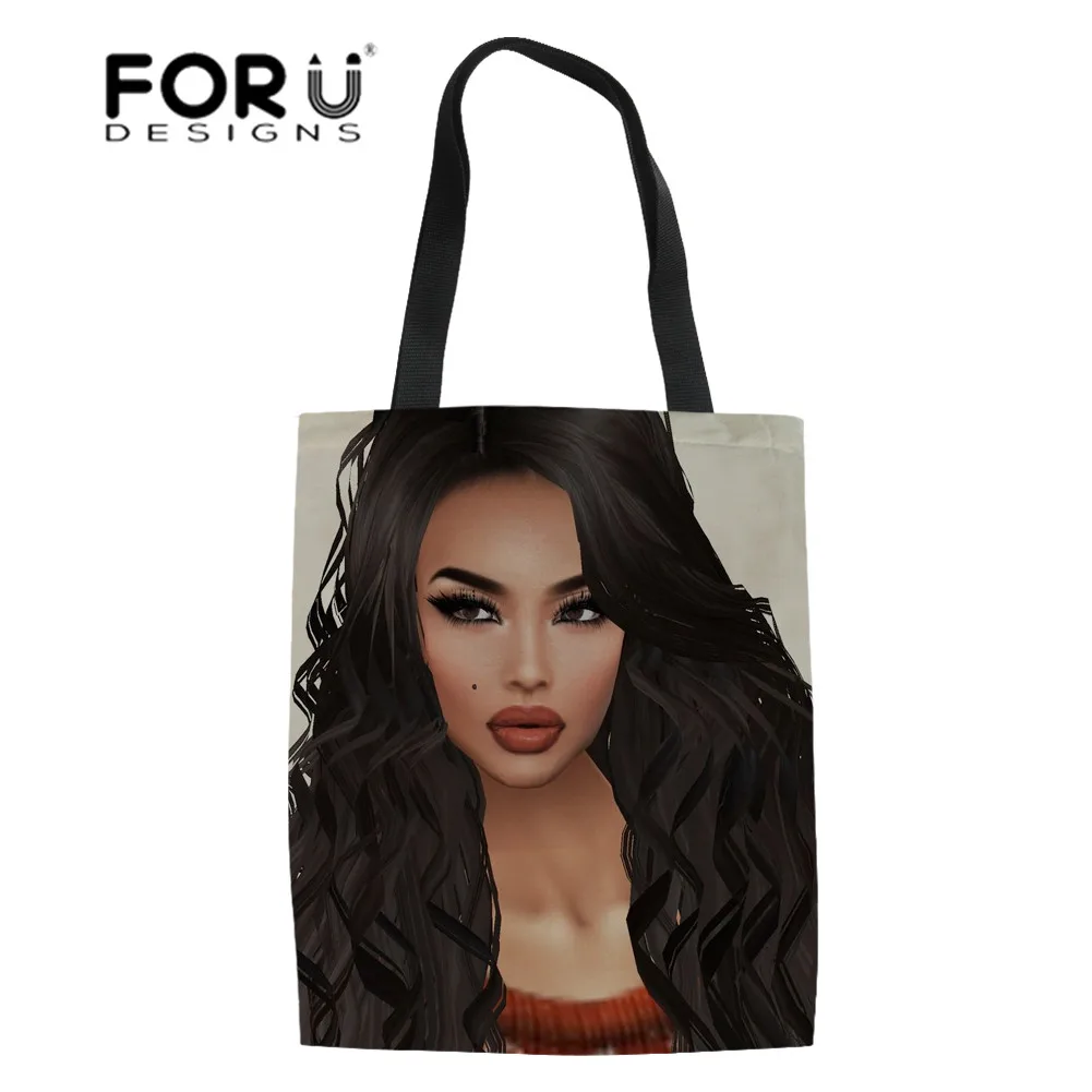 FORUDESIGNS/Африканка, чёрное искусство, Africain, хозяйственные сумки для женщин, Льняная сумка, женская сумка на плечо, сумки для шоппинга, женская сумка Eco