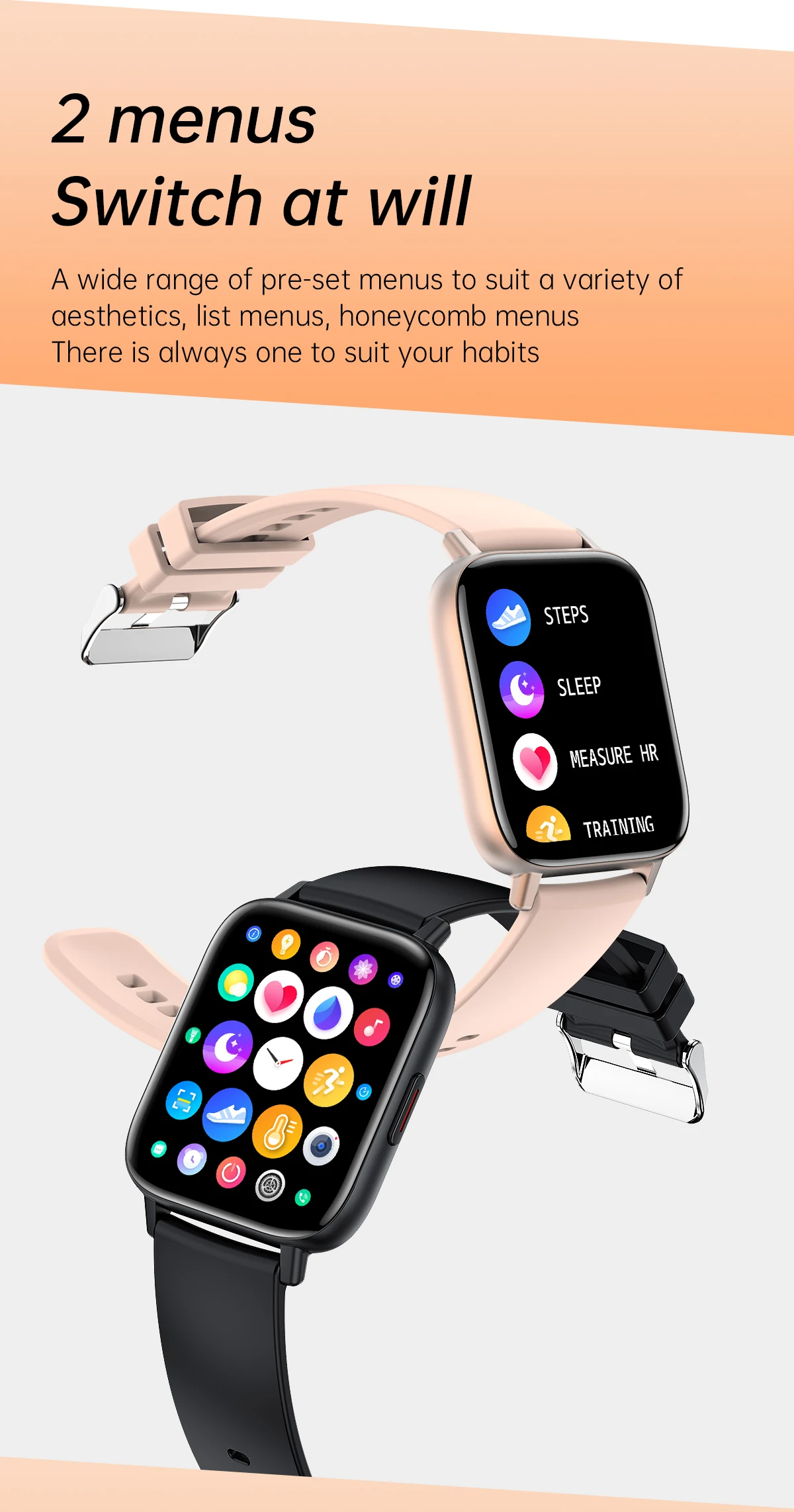 2021 New Smart Watch Men 1.69 inch Screen Bluetooth Answer/Dial Call Custom Dial 24 Hours Heart Rate Tracker Women Smartwatch