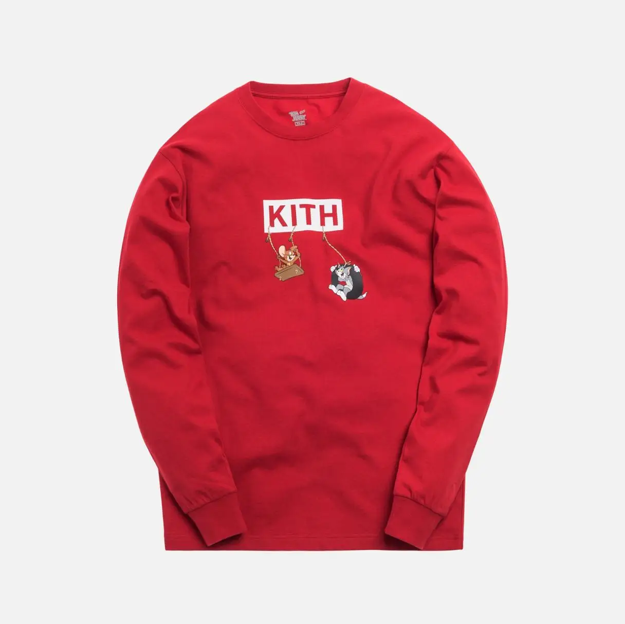 19ss Kith X Tom футболки для мужчин и женщин 1:1 одежда высшего качества Kith футболка с длинными рукавами в стиле хип-хоп Уличная Джастин Бибер Kith футболка - Цвет: red