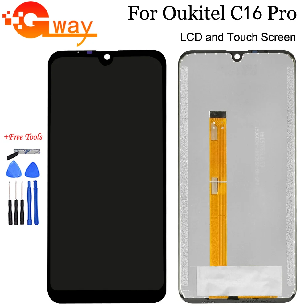

5.71" For Oukitel C16 Pro LCD Display and Touch Screen Digitizer Assemly For C16 Pro Phone Repair Parts + Tools + Adhesive