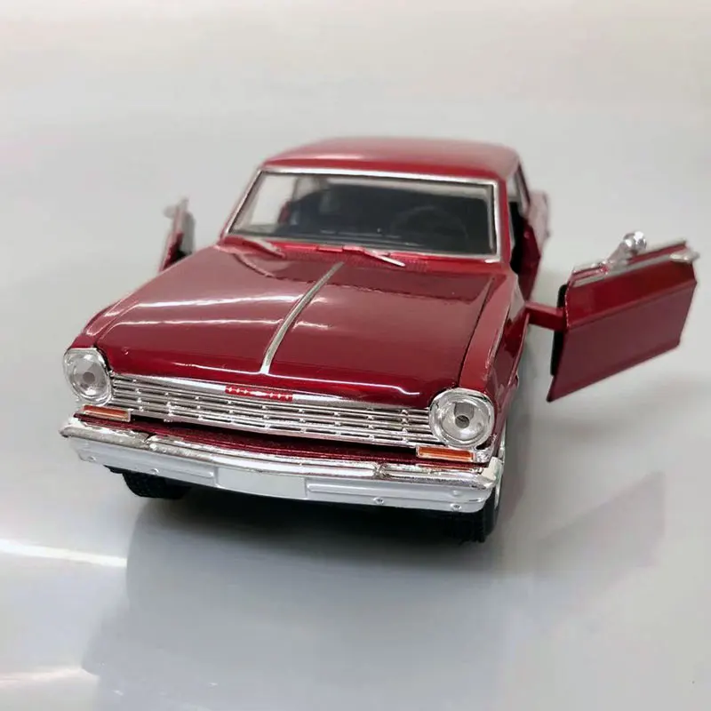 NEWRAY 1/24 масштабная модель автомобиля игрушки Chevy Nova SS 1964 литая металлическая модель автомобиля игрушка для коллекции, подарок, дети - Цвет: Бургундия